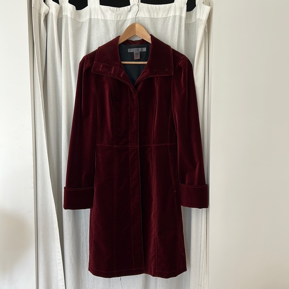 SAKS FIFTH AVENUE vintage 5/48 red velvet coat gorgeous glamorous size 4 - Picture 4 of 17